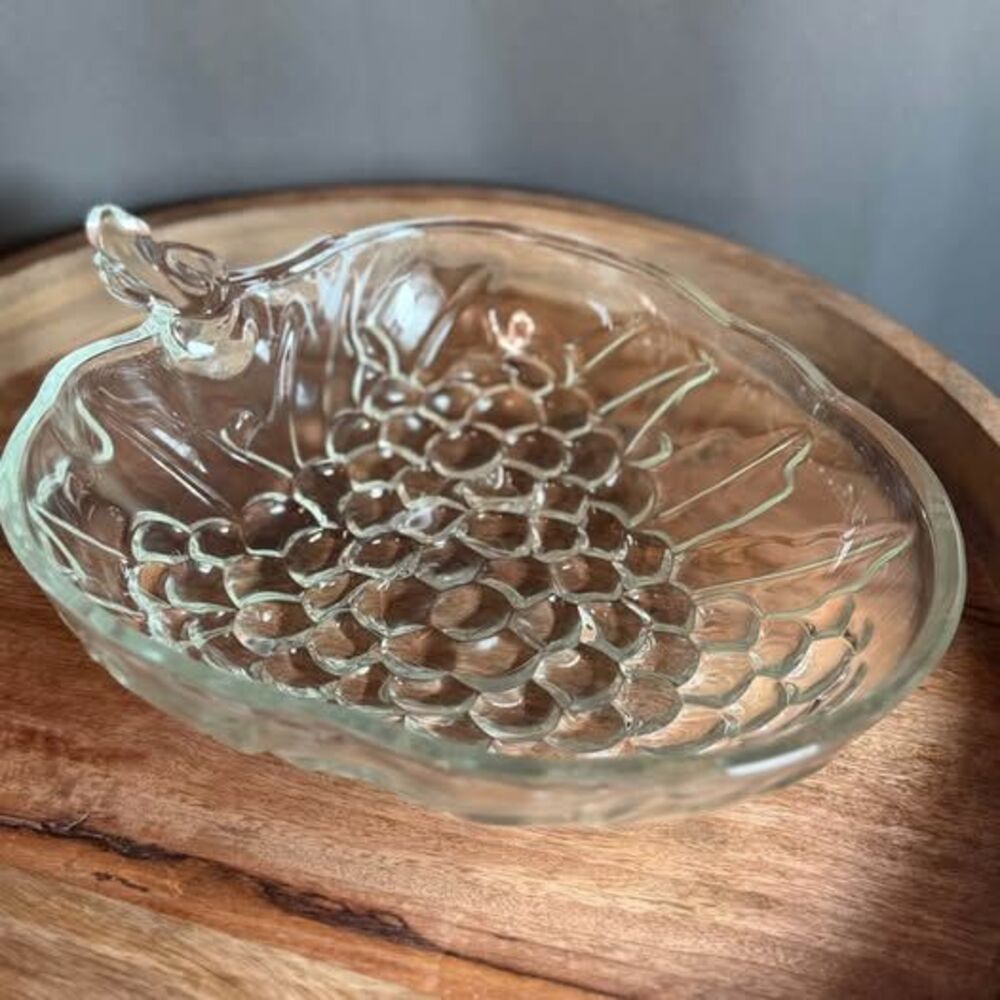 Vintage Clear Glass Grape Cluster Bowl
